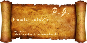 Pandia Jolán névjegykártya
